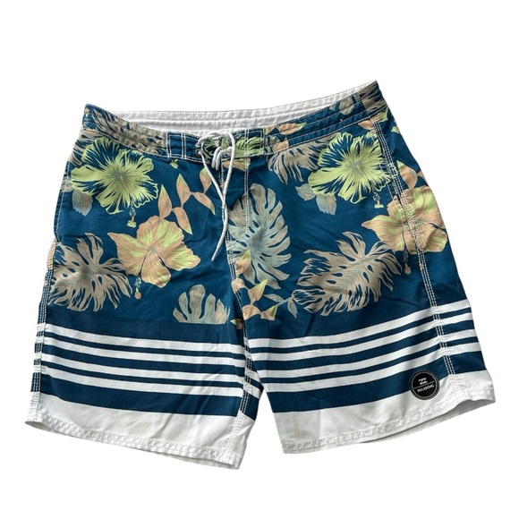 Billabong Other - Billabong Men's Floral Swim Shorts - Blue and White - 34